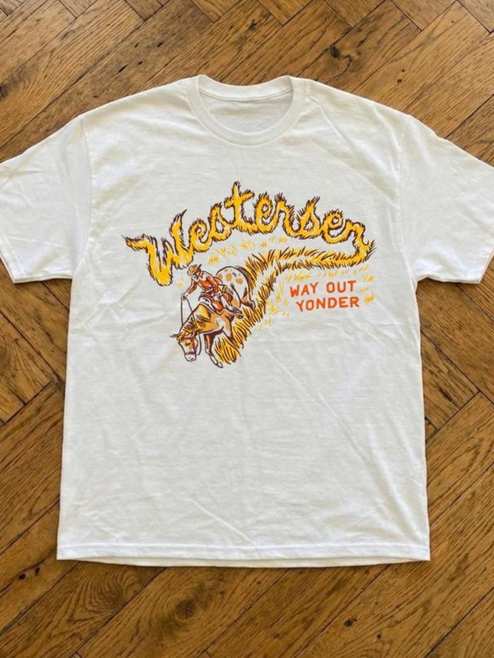 'Way Out Yonder' White Graphic Tee